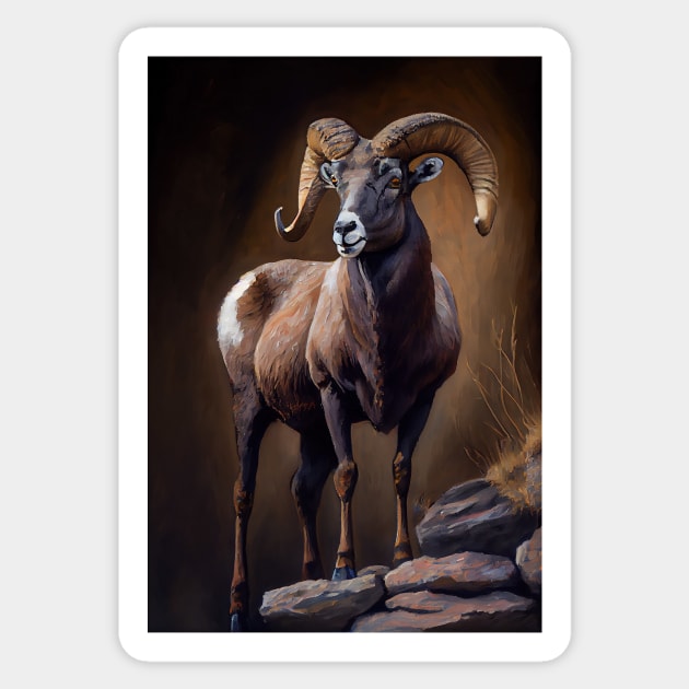 American Bighorn sheep Sticker by ABART BY ALEXST 